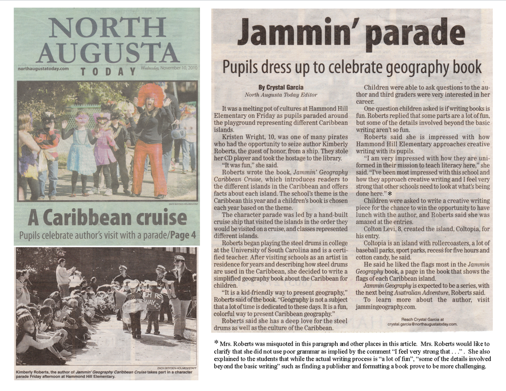 Parade for the book JAMMIN' GEOGRAPHY- Caribbean Cruise!